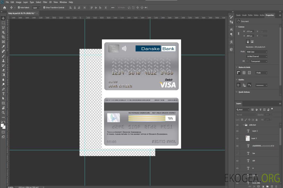 Carte de débit visa Danemark Danskebank template Carte de débit visa Danemark Danskebank template